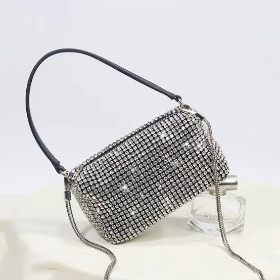 Black & Silver Diamonds Shoulder Bag